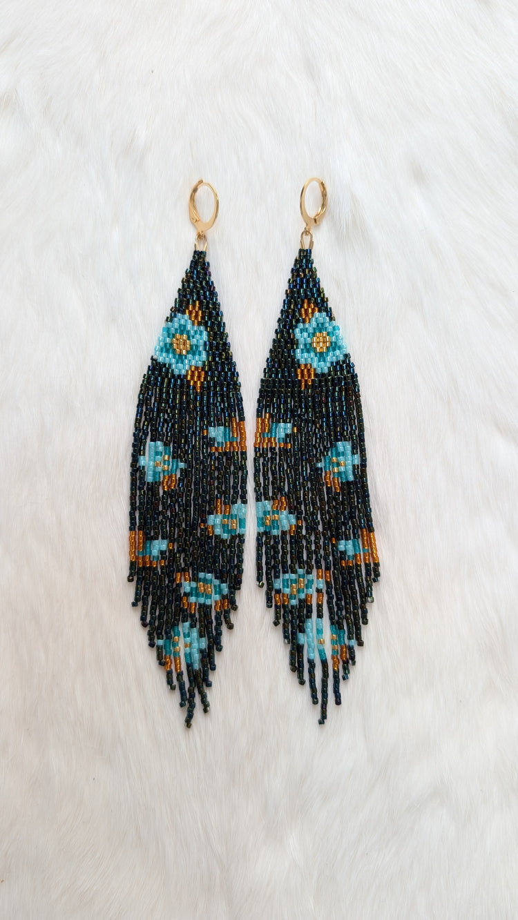 Turquoise Long Blossom Fringe