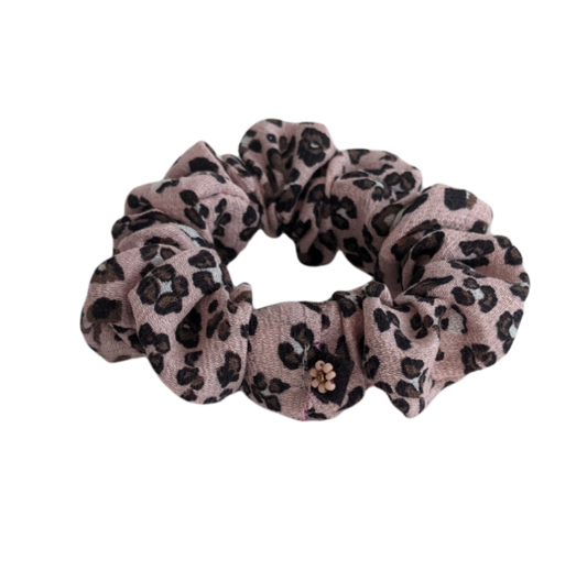 Rose Leopard Scrunchie